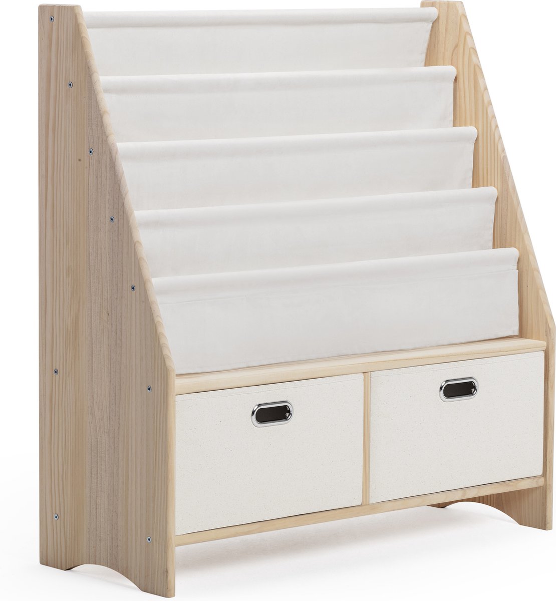 Children's solid wood 2-in-1  bookshelf & toy storage - Montessori