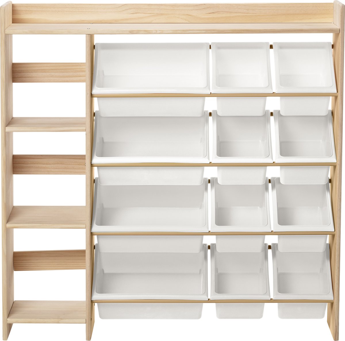 Montessori children's solid wood 2-in-1 bookshelf & toy organizer - WonderMind
