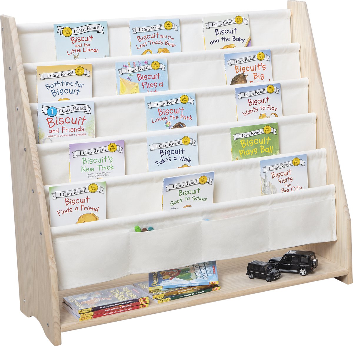 Children's solid wood bookshelf - Montessori