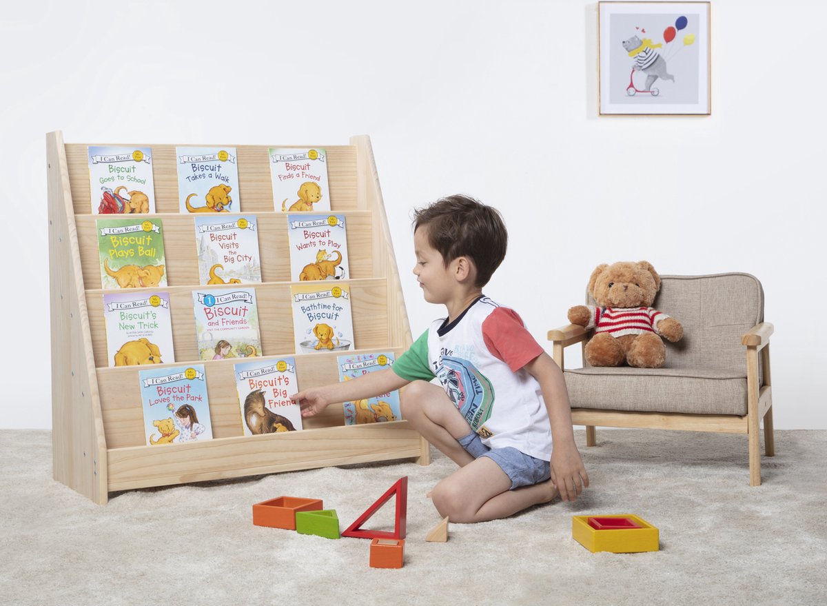 Montessori children's solid wood bookshelf - Classic - WonderMind