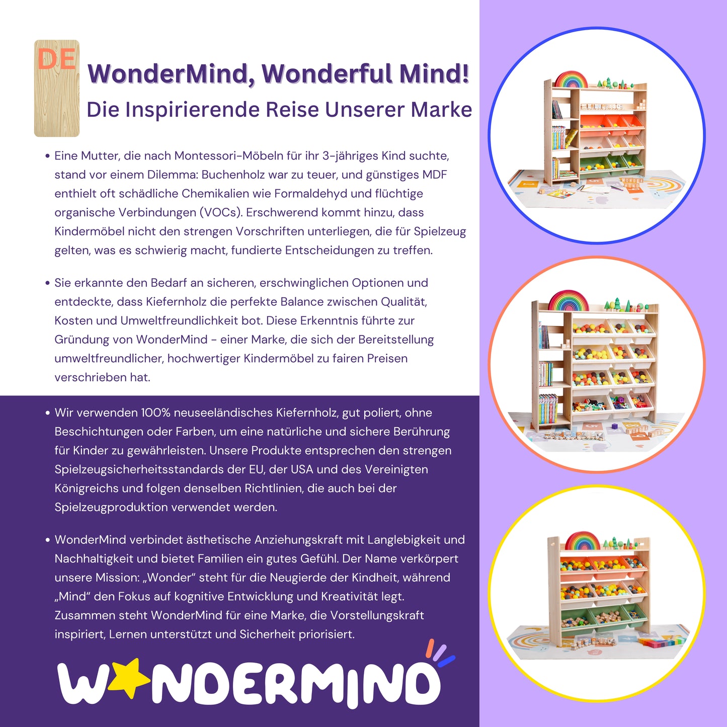 Solid Wood Montessori Children's Play Table Set + Stool, Building Blocks & Writing Set - LEGO® and DUPLO® compatible - WonderMind