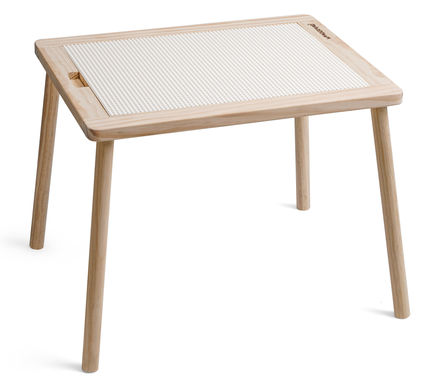 Solid Wood Montessori Children's Play Table Set + Stool, Building Blocks & Writing Set - LEGO® and DUPLO® compatible - WonderMind