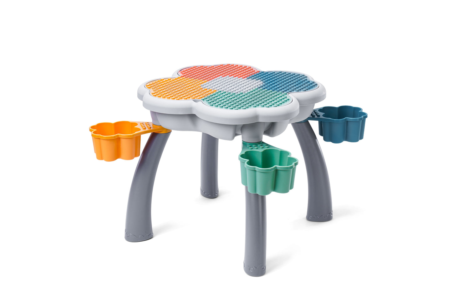 "Bunny" Play/Work/Mud Table (DUPLO® Compatible) for indoors or outdoors + Chairs and Bricks - WonderMind