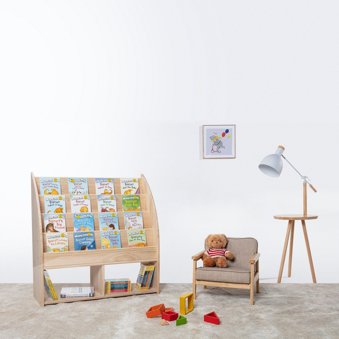 Montessori children's solid wood bookshelf - Extra - WonderMind