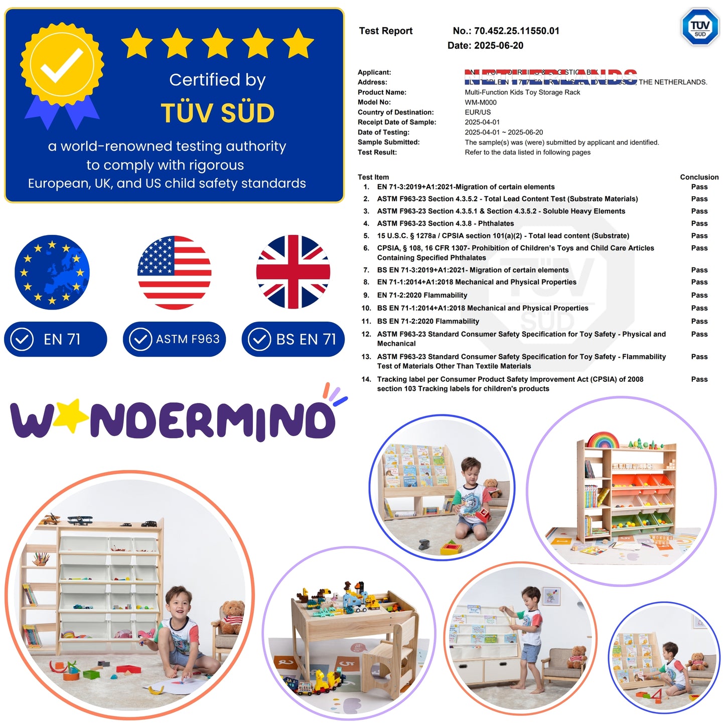 WonderMind Montessori Toy Storage Organizer – Premium Solid Wood Bookshelf & Storage Cabinet for Children